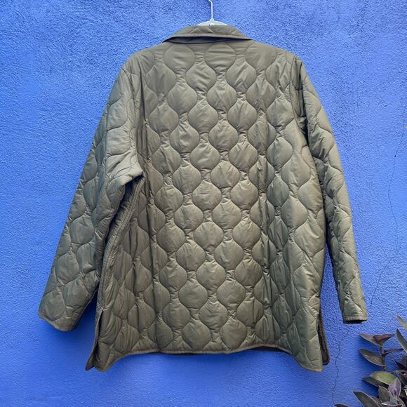 coldwater creek army green quilted jacket - Picture 7 of 7